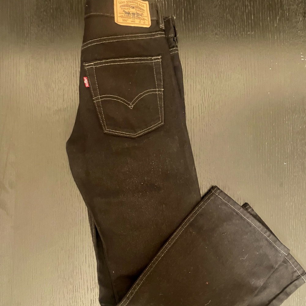 Men Black Levi Denim Jean Straight Leg size 30